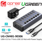 Ugreen 90306 USB 3.0 7-Port Hub with 12V/2A Power Adapter UG- 90306
