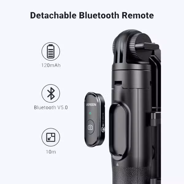 Ugreen LP586 Bluetooth Selfie Stick Tripod 70cm Extension