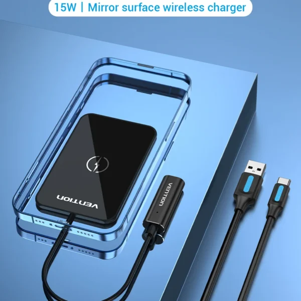 Vention 15W Ultra-thin Mirrored Wireless Charger FGBBAG