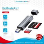Vention 2-in-1 USB 3.0 Card Reader SD/TF 5Gbps Aluminum CLIH0