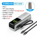 Vention 27000mAh 200W Power Bank (USB-C/USB-A, PD 3.1, LED Display) FKGH0