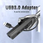 Vention 3-Port USB 2.0 Hub with 100M Ethernet Adapter - Image 2