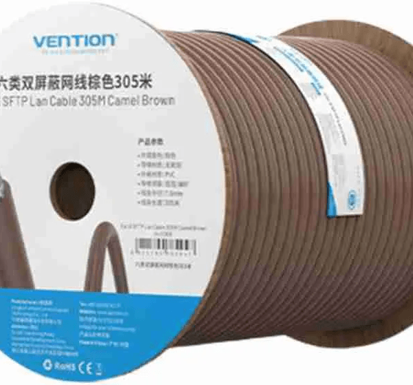 Vention Cat.6 SFTP 305M Bulk Ethernet Cable Camel Brown IHJC305