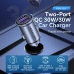 Vention FEQW0 60W Dual USB-A 30W Car Charger Aluminum Gray TZ-FEQW0-UK-01