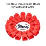 Vention RJ45 Strain Relief Boots Red PVC 50-Pack IODR0-50