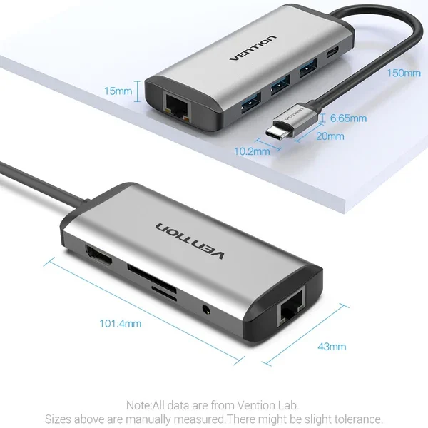 Vention THAHB 9-in-1 USB-C Docking Station 4K HDMI RJ45 87W PD