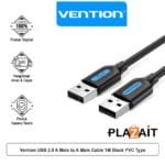 Vention USB 2.0 A Male to A Male Cable 1M Black PVC COJBF