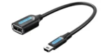 Vention USB 2.0 Mini-B Male to A Female OTG Cable 0.15M Black