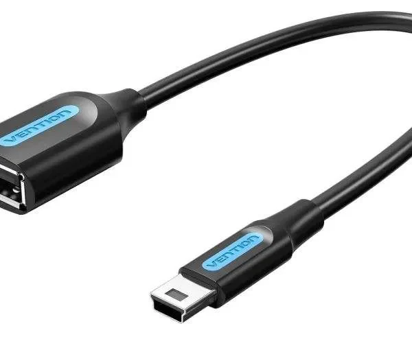 Vention USB 2.0 Mini-B Male to A Female OTG Cable 0.15M Black