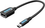 Vention USB 2.0 Mini-B Male to A Female OTG Cable 0.15M Black CCTBB