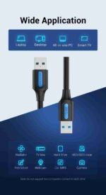 Vention USB 3.0 A-Male to A-Male 1.5M Cable Black PVC CONBG