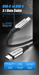 Vention USB 3.0 Type-A to Type-C Cable 1M PVC 5Gbps 3A COZBF