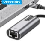 Vention USB-C Gigabit Adapter 10/100/1000Mbps Aluminum 0.15m Vention USB-C to Gigabit Ethernet Adapter 0.15M Gray Aluminum Alloy Type