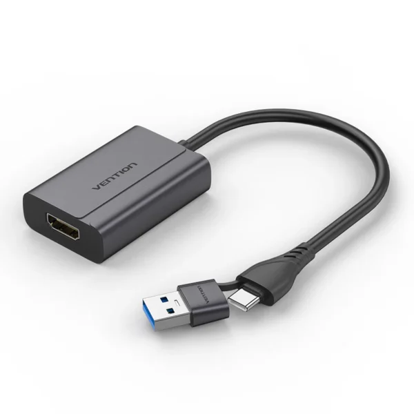 Vention USB-C + USB-A to HDMI Adapter 4K 0.15m Aluminum Alloy