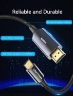 Vention USB-C to HDMI Cable 1M 4K 60Hz Cotton Braided CRBBF