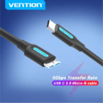 Vention USB-C to Micro-B 3.0 5Gbps 2A Cable 1M CQABF