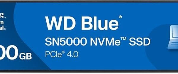 WD Blue SN5000 500GB NVMe PCIe Gen4 M.2 SSD WDS500G4B0E