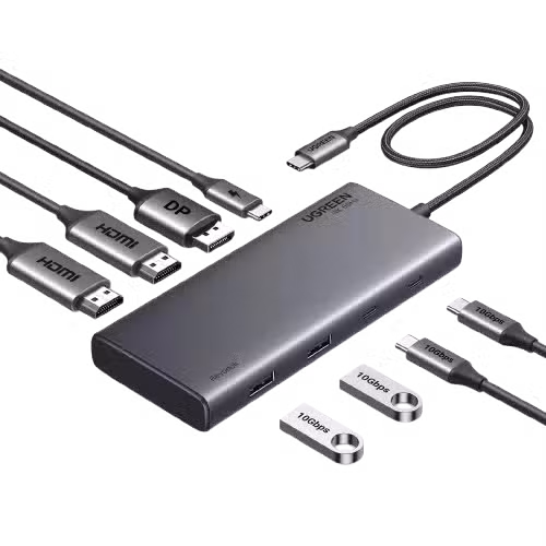 Ugreen CM639 8-in-1 USB-C Hub 2x HDMI 4K DP 100W PD
