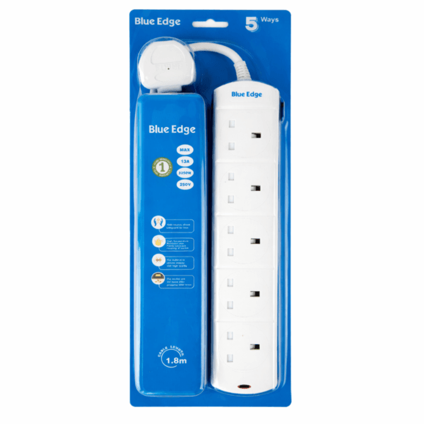 BlueEdge BE-305 5-Way Extension Socket with 3m Cable BL 5WAY