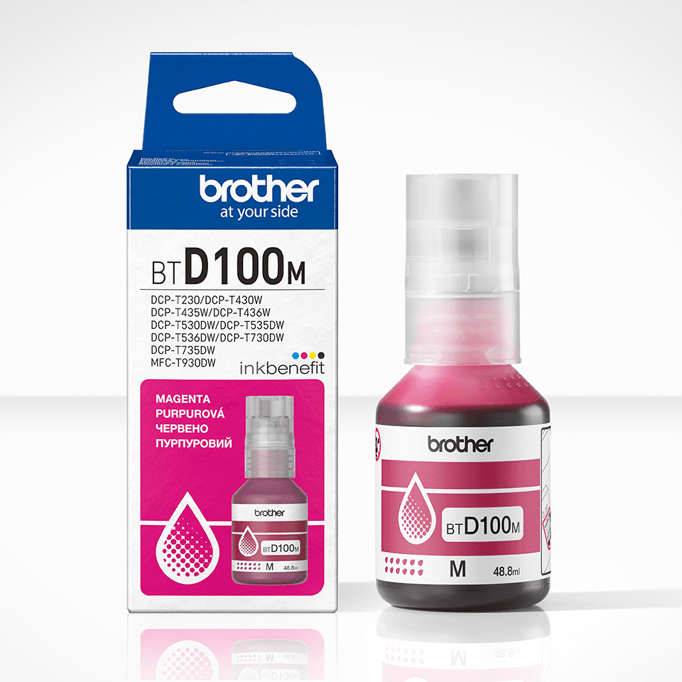 Brother BTD100M Magenta Dye Ink Bottle 5000 Page Yield Brother BTD100M Magenta Dye Ink Bottle 5000 Page Yield BTD100M