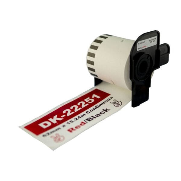 Brother DK-22251 62mm x 15.24m Black/Red Continuous Paper Tape DK-22251