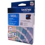 Brother LC-565XL C High Yield Cyan Ink Cartridge (1,200 Pages) LC-565XL C