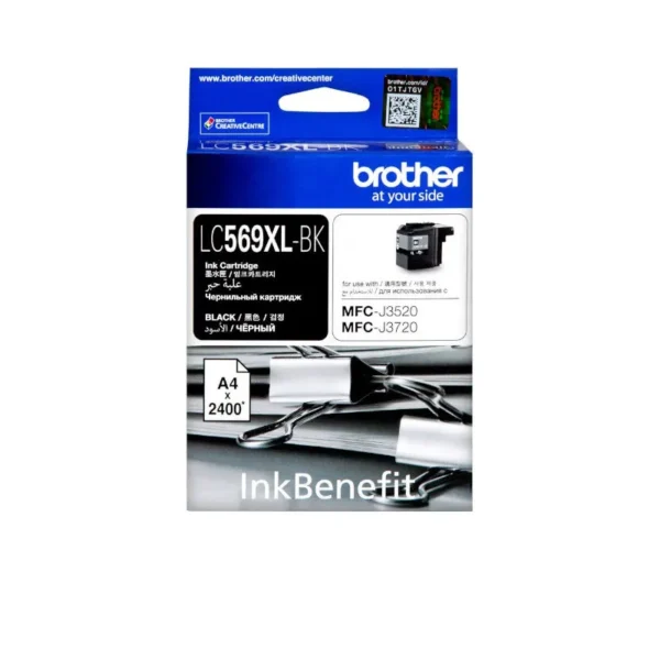 Brother LC-569XLBK High Yield Black Ink Cartridge (2,400 Pages) LC-569XLBK