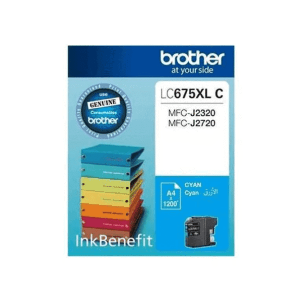 Brother LC-675XL C Cyan High Yield Ink Cartridge (1200 Pages) LC-675XL C