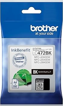 Brother LC472BK Black Ink Cartridge 550 Pages LC472BK