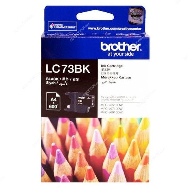 Brother LC73BK High Yield Black Ink Cartridge (600 Pages) Brother LC73BK High Yield Black Ink Cartridge (600 Pages) LC73BK