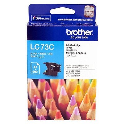 Brother LC73C Cyan Ink Cartridge, High Yield 600 Pages LC73C