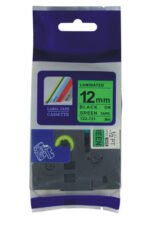 Brother M-731 12mm Black on Green Label Tape M-731