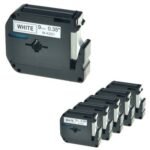 Brother M-K221 9mm Black on White Label Tape (8m) M-K221