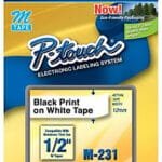 Brother M-K231 12mm Black on White Label Tape (8m) M-K231