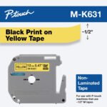 Brother M-K631 12mm Black on Yellow Label Tape 8m M-K631
