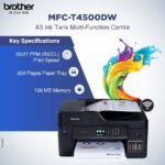 Brother MFC-T4500DW A3 Refill Tank Printer 35ppm Duplex MFC-T4500DW