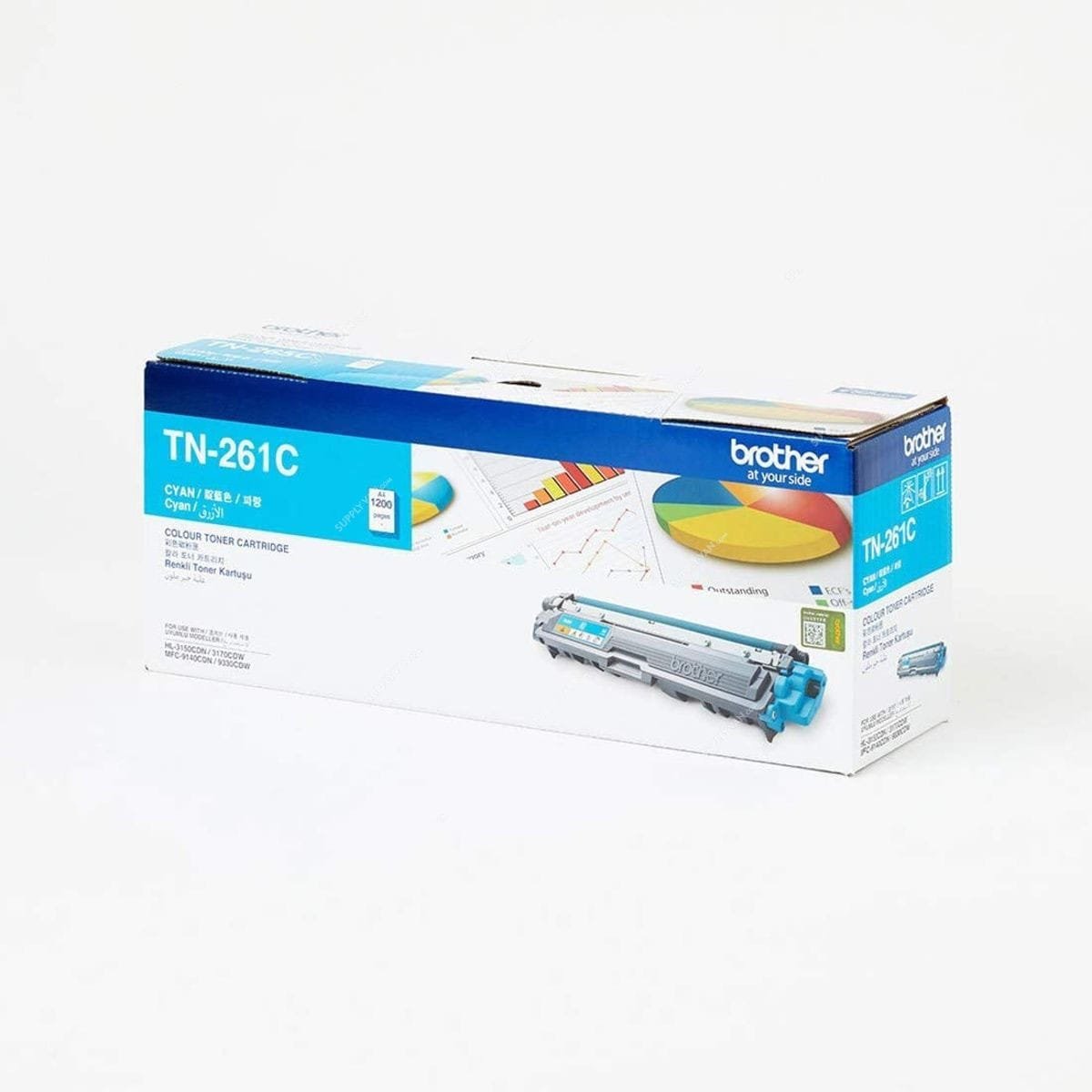Brother TN-261C Cyan Toner Cartridge 1,400 Page Yield Brother TN-261C Cyan Toner Cartridge 1,400 Page Yield TN-261C Cyan