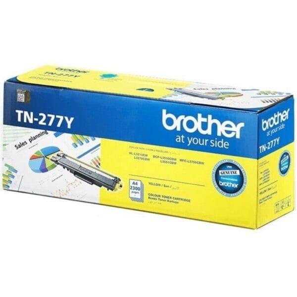 Brother TN-277Y Yellow High Yield Toner Cartridge 2,300 Pages TN-277Y