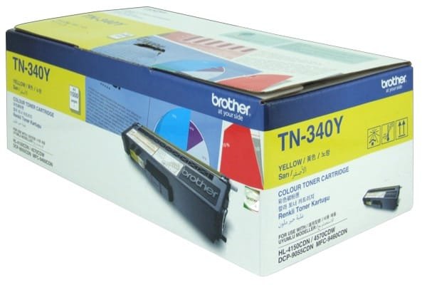 Brother TN-340Y Yellow Toner Cartridge 1,500 Page Yield TN-340Y