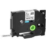 Brother TZE-211 6mm Black on White Laminated Label Tape (8m) TZE-211