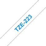 Brother TZE-223 9mm Blue on White Laminated Label Tape 8m TZE-223