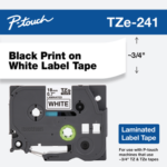 Brother TZE-241 18mm Black on White Laminated Tape 8m TZE-241