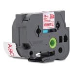 Brother TZE-252 24mm Red on White Laminated Tape TZE-252