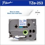 Brother TZE-253 24mm Blue on White Laminated Label Tape (8m) TZE-253