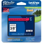 Brother TZE-421 9mm Black on Red Laminated Label Tape 8m TZE-421
