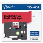 Brother TZE-451 24mm Black on Red Laminated P-Touch Tape TZE-451