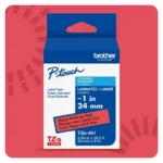 Brother TZE-451 24mm Black on Red Laminated P-Touch Tape TZE-451