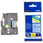 Brother TZE-521 9mm Black on Blue Laminated Tape 8m TZE-521
