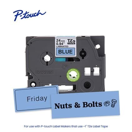 Brother TZE-551 Tape 24mm Black on Blue Laminated TZE-551