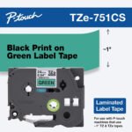 Brother TZE-751 Laminated Tape 24mm Black on Green 8m TZE-751